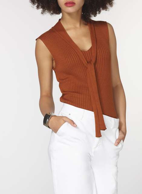 Ginger Sleeveless Tie Front Top